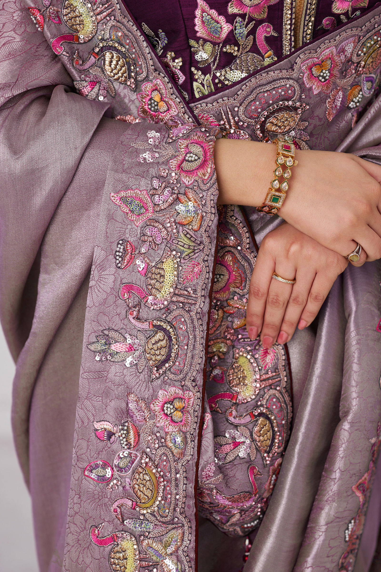 Kf  111 Mauve Color Saree Pure Dola Viscouse Silk Saree Wholesale Suppliers In Mumbai
